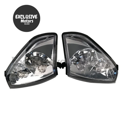 White Turn Signal Light Pair for Toyota Land Cruiser Prado (1998-2002)