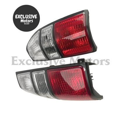 Red and White Rear Taillights Brake Lights for Toyota Prado