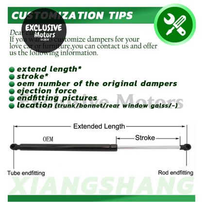 Boot Gas Struts x 2 for Porsche 924 Coupe (1978-1989)