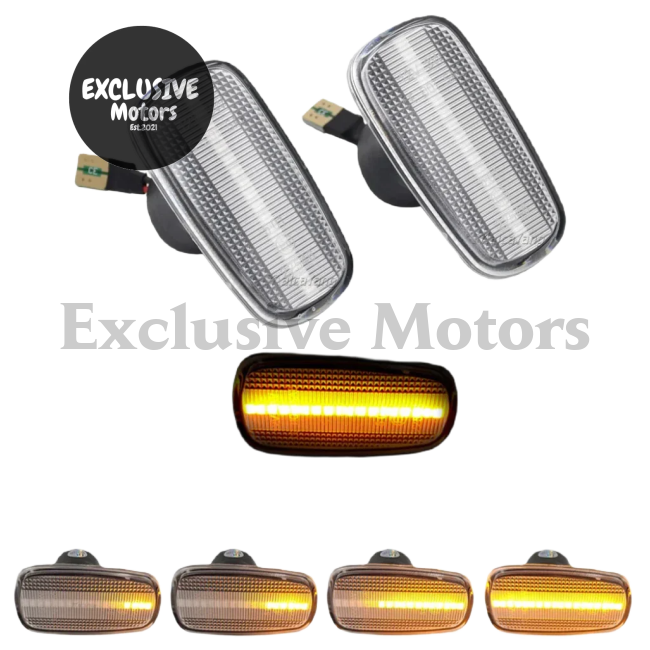 2Pcs Dynamic Amber LED Side Marker Indicators for Toyota RAV4, Isis, Crown, Comfort, Altezza, SXE, GXE, Wish, Kluger, Prius, Land Cruiser