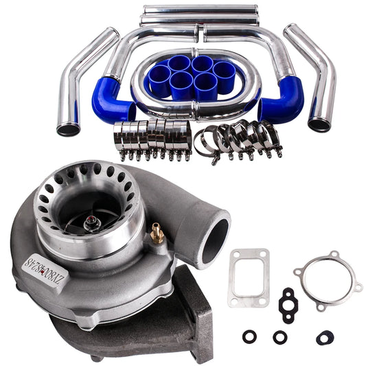 GT35 GT3582 Turbo + 2.5" 64mm Intercooler Pipe For Nissan R32 R33 R34 RB25 RB30