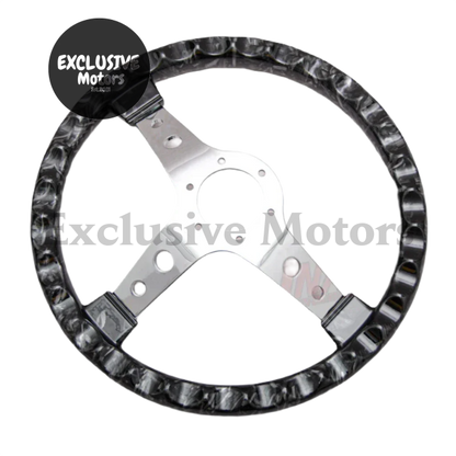 Forged Carbon Style -14-Inch Marble Style Steering Wheel