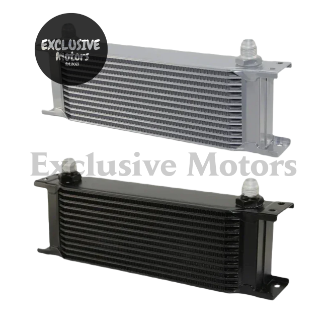 13 Row 8AN Universal Engine & Transmission Oil Cooler (Black/Silver)