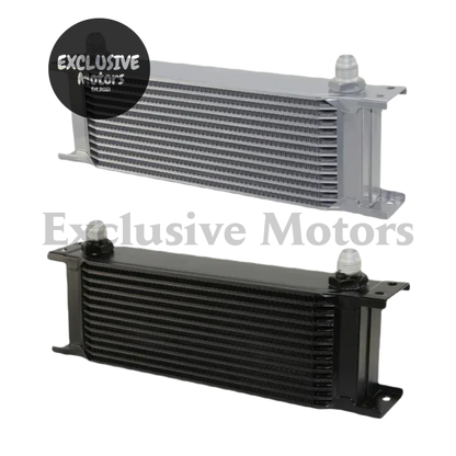 13 Row 8AN Universal Engine & Transmission Oil Cooler (Black/Silver)