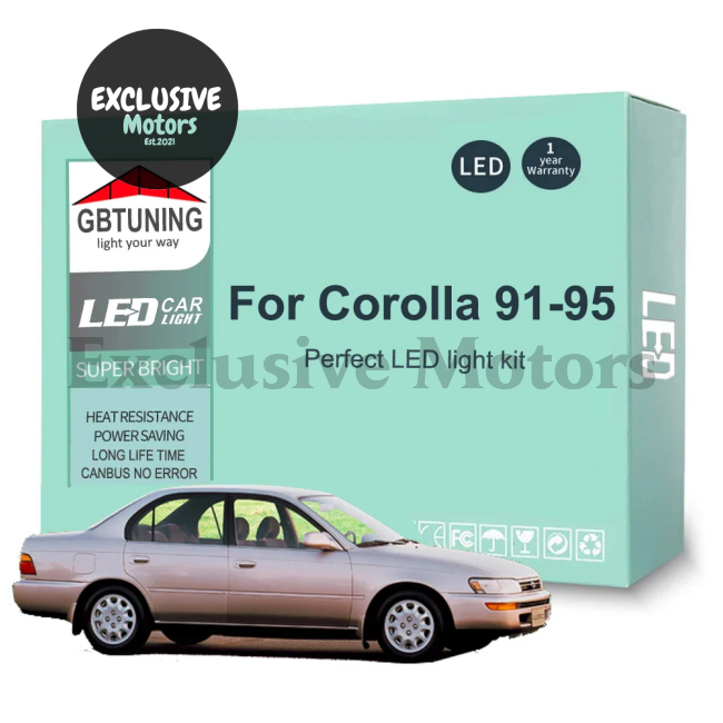 8-Piece LED Interior Light Kit for Toyota Corolla FXGT AE92