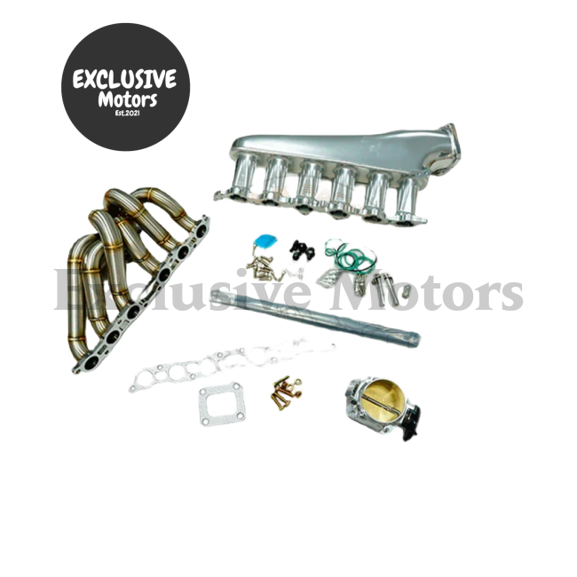 Billet Intake Manifold w 90mm Throttle Body & 6-Injector Rail forToyota 2JZ-GE