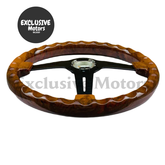 Wood Film Racing Car Steering Wheel Wooden Grain Steering Wheel (350mm, 6-Bolt