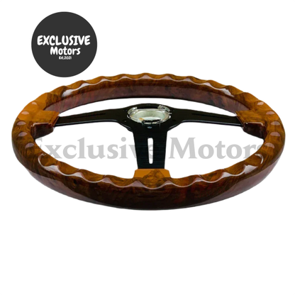 Wood Film Racing Car Steering Wheel Wooden Grain Steering Wheel (350mm, 6-Bolt