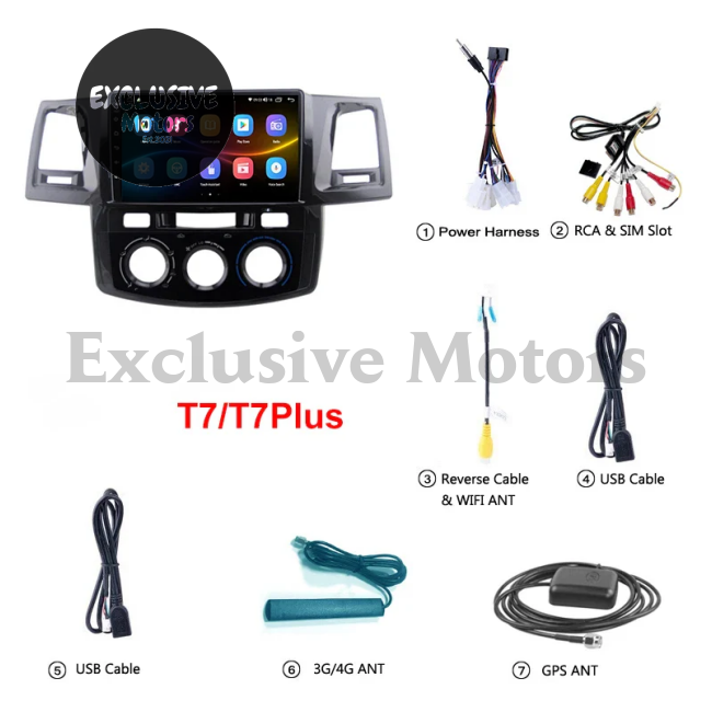 Android BT DSP 2DIN GPS Head Unit for Toyota Fortuner & Hilux (2008-2014)