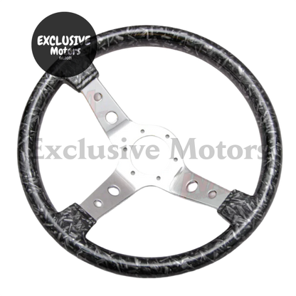 Forged Carbon Style -14-Inch Marble Style Steering Wheel