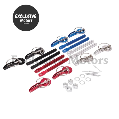 Alloy Silver Bonnet Hood Pin Lock Kit (Universal Fit)