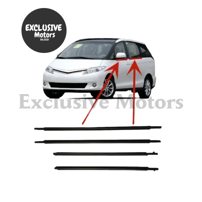 4-Piece Window Outside Rubber Seals for Toyota Estima (2006-2019)