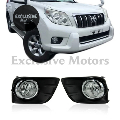 2  x Fog lights with chrome cover for Toyota Land Cruiser Prado FJ150 (2010-2013)