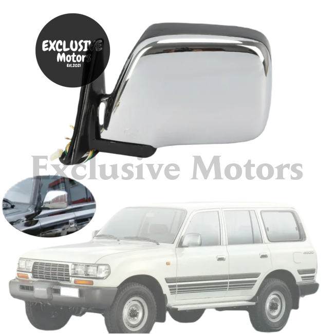 Chrome Mirrors x 2 for Toyota Land Cruiser 80