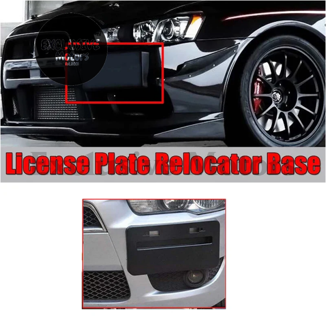 Front Bumper License Plate Frame Relocator for Lancer GTS, EVO X (2008-2018)