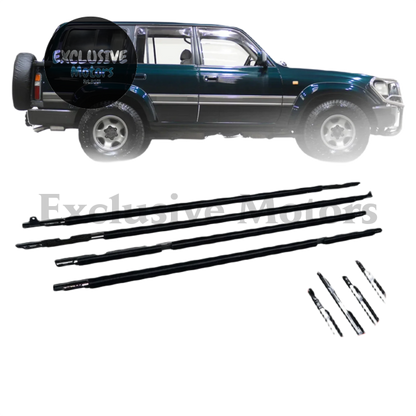 4x Outer Window Weatherstrips for Toyota Land Cruiser LC80/LX450 (1991-1998)