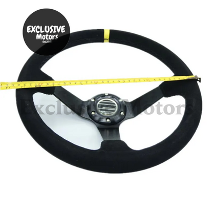 350 mm Suede Leather Racing Drift Steering Wheel