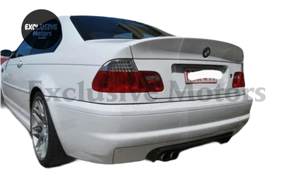 Rear Trunk Spoiler for BMW E46 (Coupe, Sedan, M3) - 2 Door & 4 Door (1998-2006) - Boot Lip Wing Spoiler (Carbon Fiber / Gloss Black / Primer)