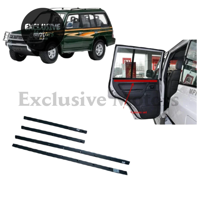 4 Pieces Window Glass Rubber Inner for Pajero 2nd V20 MB669202 1989-1999  Sealing Rubber for Montero Glass Protect 5 Door