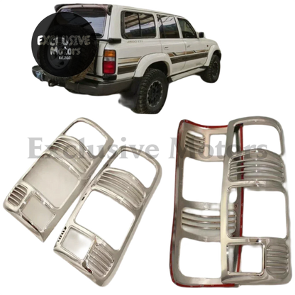 ABS Chrome Tail Light Cover Trims for Toyota Land Cruiser Prado LC80/FJ80 (1990-1998)