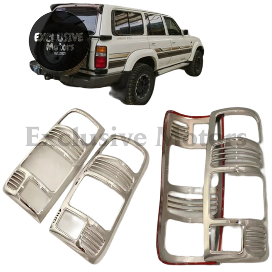 ABS Chrome Tail Light Cover Trims for Toyota Land Cruiser Prado LC80/FJ80 (1990-1998)