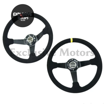 350 mm Suede Leather Racing Drift Steering Wheel