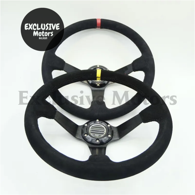 350 mm Suede Leather Racing Drift Steering Wheel