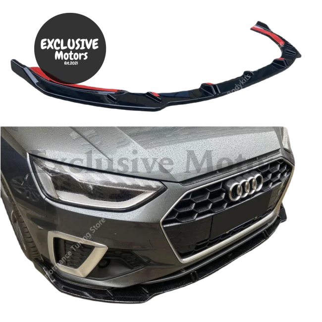 Front Bumper Lip Spoiler Splitter for Audi A4 S4 B9 B9.5 (2019-2023)