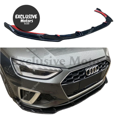 Front Bumper Lip Spoiler Splitter for Audi A4 S4 B9 B9.5 (2019-2023)