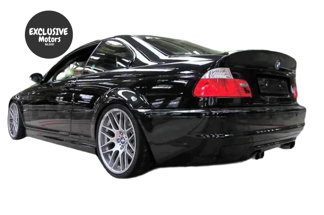 Rear Trunk Spoiler for BMW E46 (Coupe, Sedan, M3) - 2 Door & 4 Door (1998-2006) - Boot Lip Wing Spoiler (Carbon Fiber / Gloss Black / Primer)