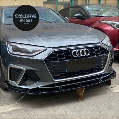 Front Bumper Lip Spoiler Splitter for Audi A4 S4 B9 B9.5 (2019-2023)