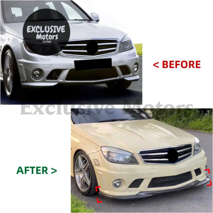 Front Bumper Lip Spoiler for Mercedes-Benz C-Class W204 C63 AMG (2007-2010)