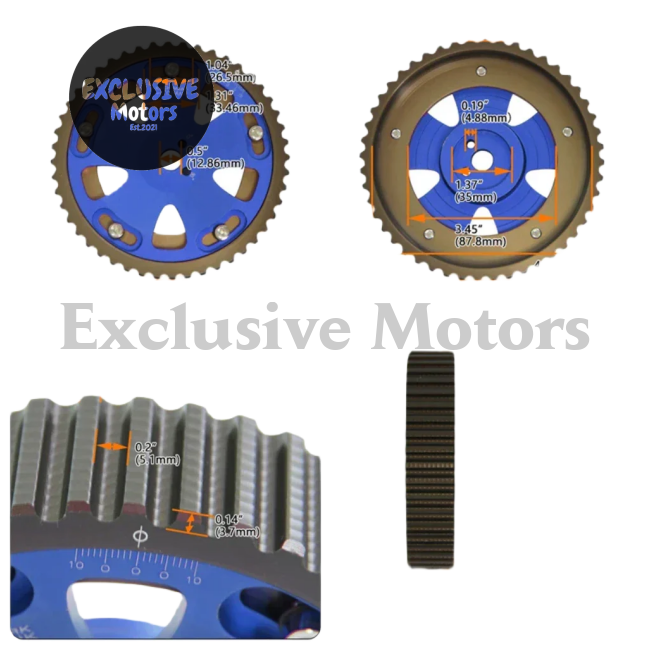 Cam Gear Pulleys + Cam Cover for Mitsubishi VR-4, Lancer Evo 4G63 (1987-1992)