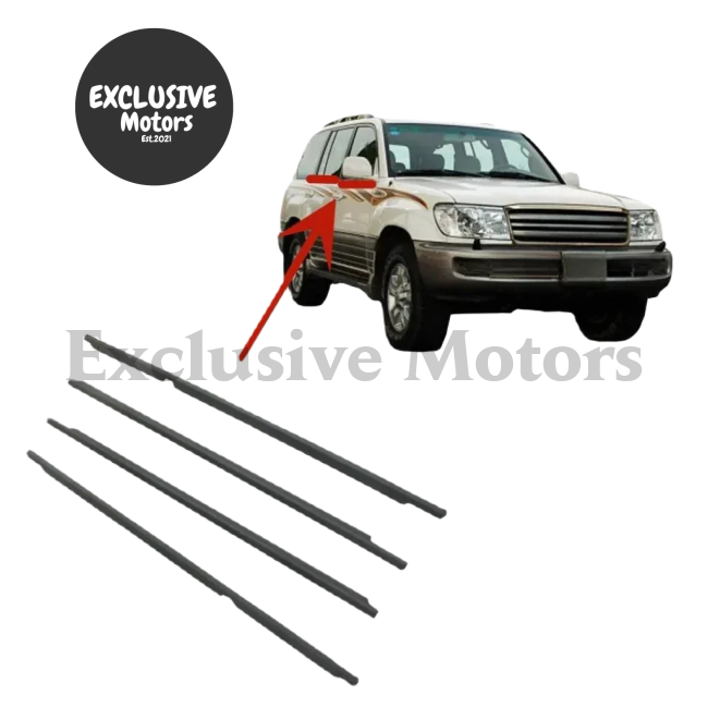 4 Pcs Black Outside Window Rubber Weatherstrip for Land Cruiser LC100 (1998-2007)