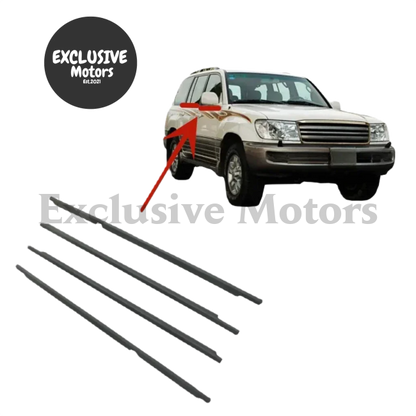 4 Pcs Black Outside Window Rubber Weatherstrip for Land Cruiser LC100 (1998-2007)