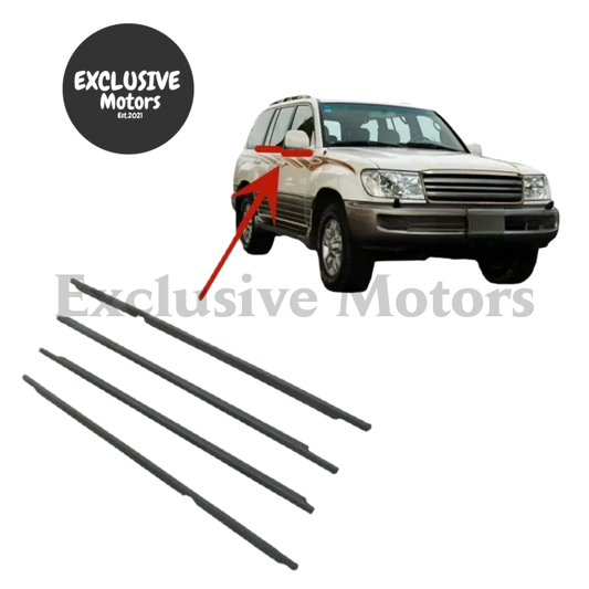 4 Pcs Black Outside Window Rubber Weatherstrip for Land Cruiser LC100 (1998-2007)