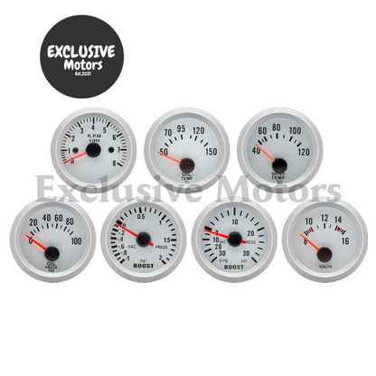 52mm Universal Tachometer, Water Temp, Oil Temp, Boost, Pressure Gauge