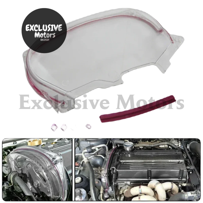 Clear Timing Belt Pulley Cover for Mitsubishi Lancer EVO IV-VI 4G63T 1996-2001