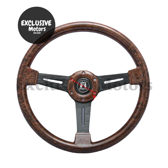 340mm Wood Grain Vintage Steering Wheel