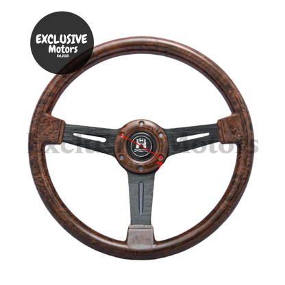 340mm Wood Grain Vintage Steering Wheel