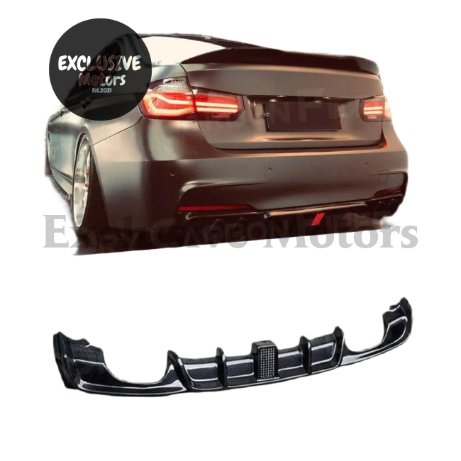 Rear Bumper Lip Diffuser with LED Light for BMW F30, F35