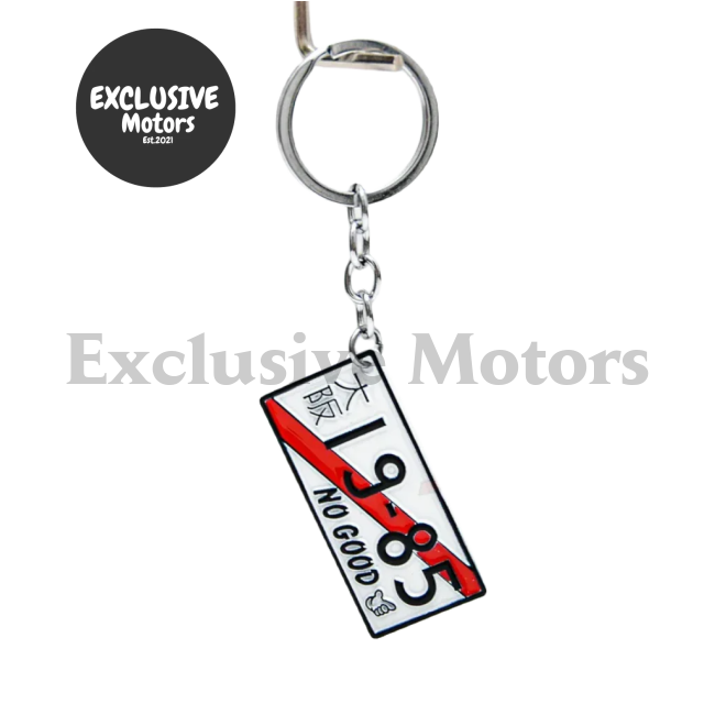 JDM Car Numbers Metal Key Chain Ring - Japan License Plate Keychain