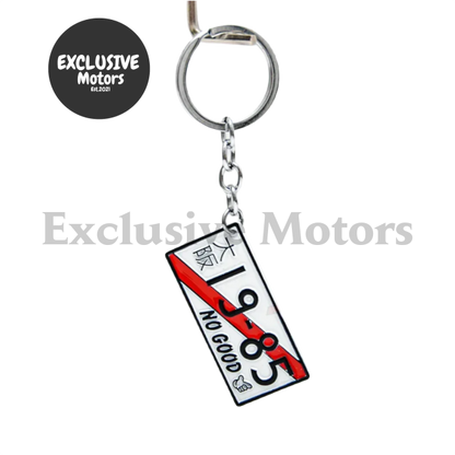 JDM Car Numbers Metal Key Chain Ring - Japan License Plate Keychain