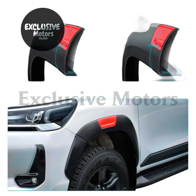 6" Fender Flares Wheel Arch Mudguards for Toyota Hilux (2015-2023)