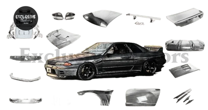 Fiberglass GTST Aero Mirrors for Nissan Skyline R33 GTS/GTR (1995-1998)