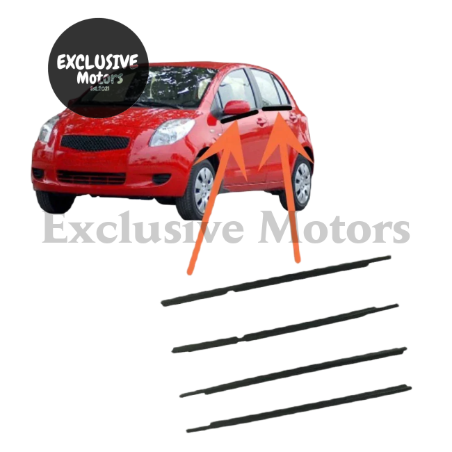 4-Piece Outside Window Rubber Seals for Toyota Yaris Hatchback (2006-2013)