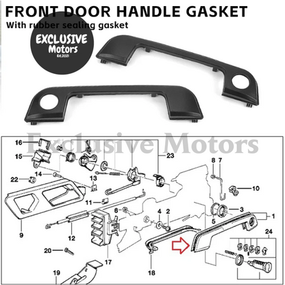 Door Handle Kit Covers for BMW E36, E34, E32 (1982-1998, 1990-1996)