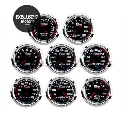 52mm Car Boost, Water Temp, Oil Temp, Oil Pressure, Tachometer, EGT Gauge