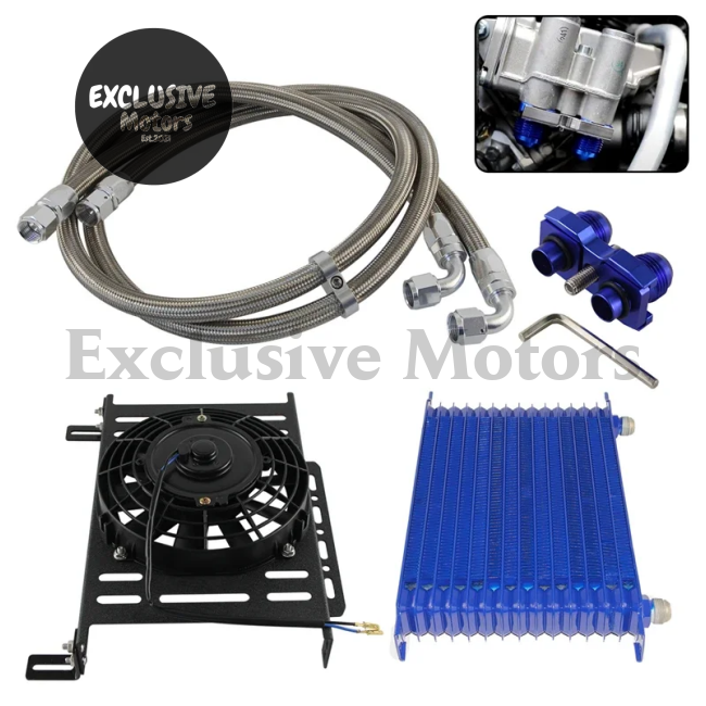 15 Row AN10 Oil Cooler with 7" Electric Fan for BMW E36, E82, E9X, E46 M3