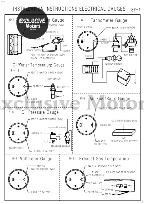 52mm Car Boost, Water Temp, Oil Temp, Oil Pressure, Tachometer, EGT Gauge